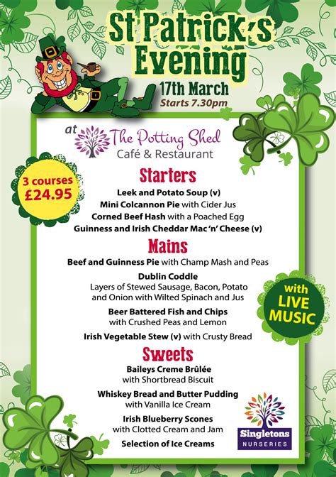 St Patricks Evening The Potting Shed Cafe