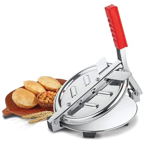 Buy Nicolette Stainless Steel Puri Maker Hand Press Machine Round