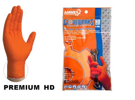 Gloveworks Nitrile Hd Orange Gloves 6 Pack The Compleat Sculptor