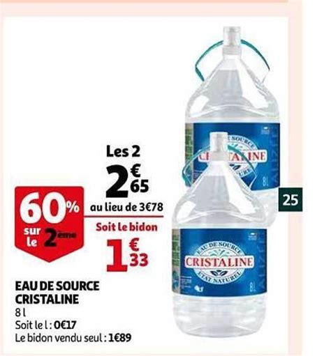 Promo Eau De Source Cristaline Chez Auchan