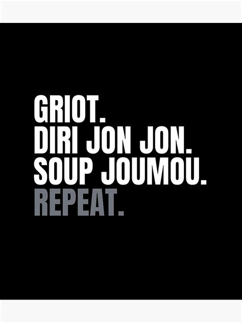 "Haitian Griot Diri Jon Jon Soup Joumou" Poster by REDallayah | Redbubble