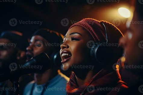 Christian Gospel Singers In A Studio Fervently Praising Lord Jesus