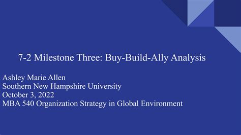 SOLUTION Mba 540 7 2 Milestone Three Buy Build Ally Analysis 4 1