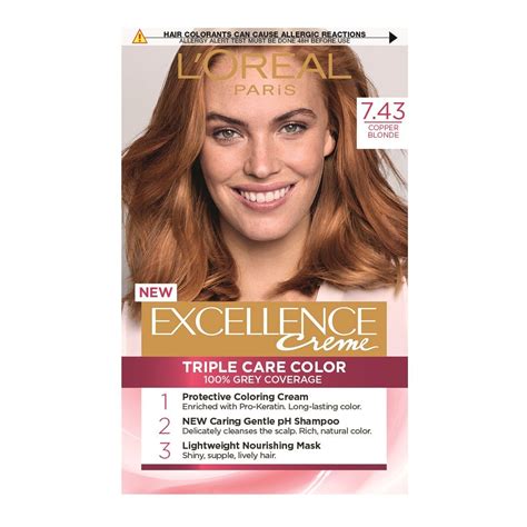 Loreal Paris Excellence Creme Крем Боя за Коса N7 43 Golden Copper Blonde