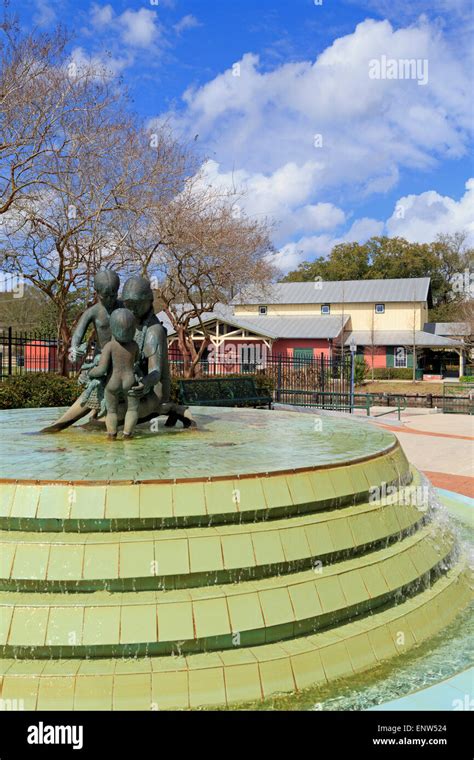 Fountain In Memorial Park And Bayou Terrebonne Waterlife Museum Houma