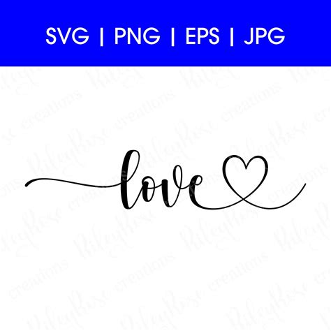 Love Script Heart Svg Love Wedding Svg Cut Files Valentines Day Svgs