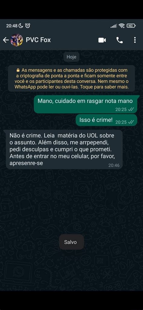 PVC Fox Hoje As mensagens e as chamadas são protegidas a