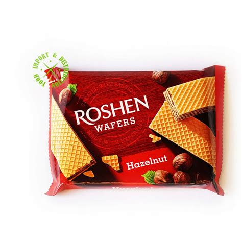 Roshen Wafelki Orzechowe Wafers Huzelnut Kruche Z Nadzieniem Orzechowym