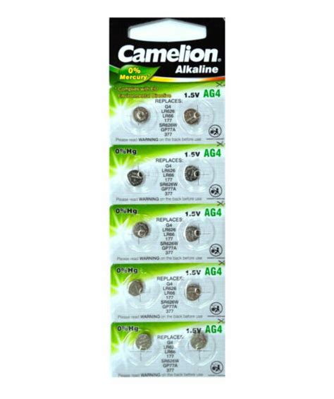 Knopfzelle Camelion Ag4 1 5v Alkaline 10er Blister Acquisti Online