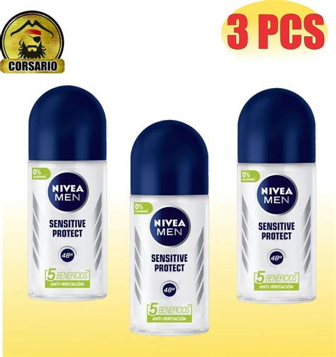 3 X Nivea Men Sensitive Protect Antiperspirant Roll On 50ml Plastic Bottle Ebay