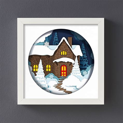 3D Christmas Shadow Box Svg 2 Shadow Box Svg Winter Shadow - Etsy