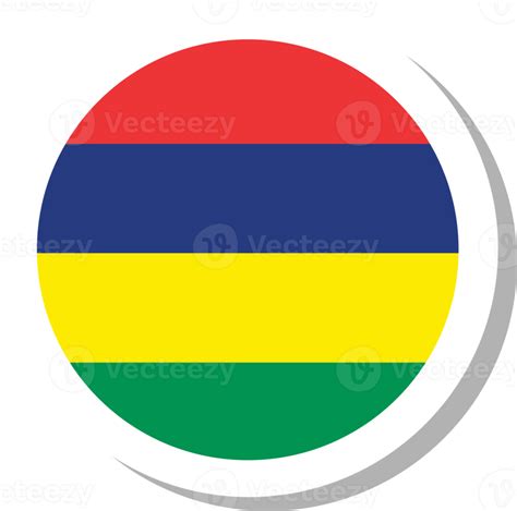 Mauritius Flag Circle Shape Flag Icon 16707440 Png