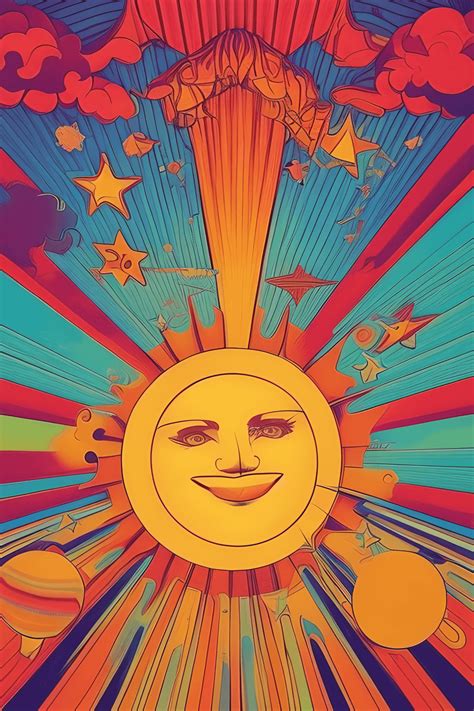 Retro Sun 70s Art · Creative Fabrica