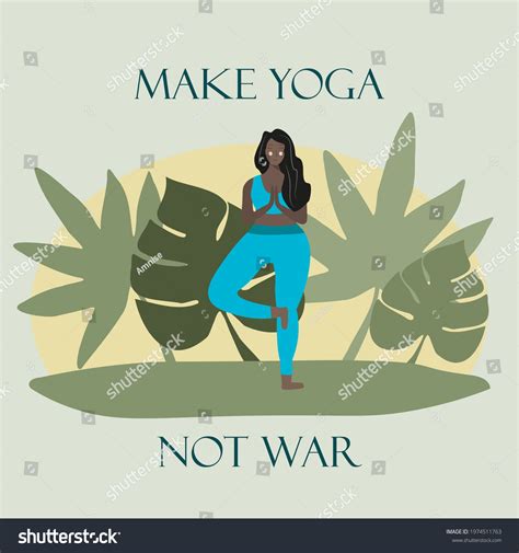 Yoga Girl African American Black Woman Stock Vector (Royalty Free ...