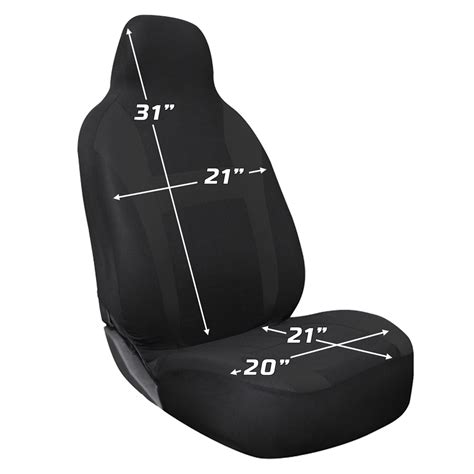 Oxgord 2 Piece Integrated Faux Leather Bucket Seat Covers Universal Fit Black