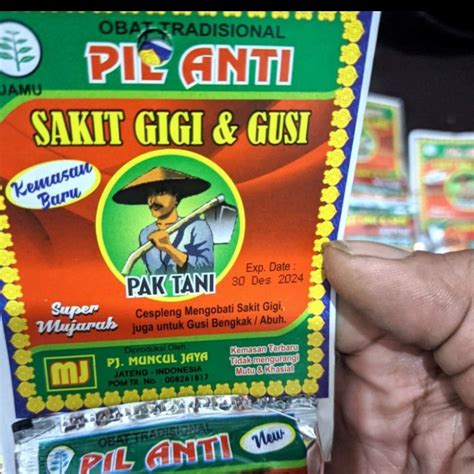 Pil Anti Sakit Gigi Dan Gusi Pak Tani Original Obat Sakit Gigi Merk