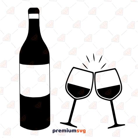 Wine Bottle And Glass Graphic