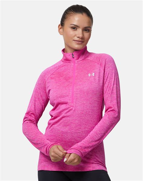 Under Armour Womens Tech Half Zip Top Pink Life Style Sports Ie