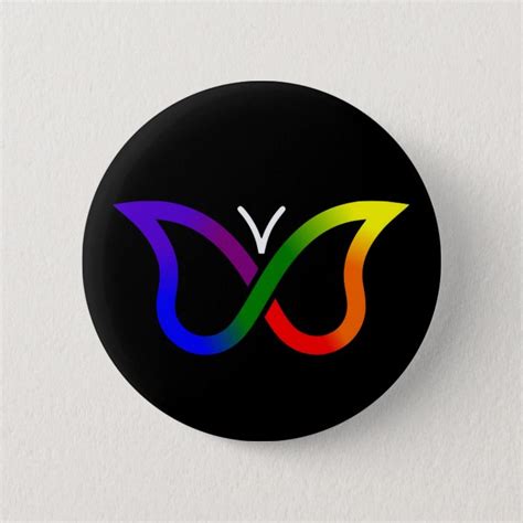 Adhd Butterfly Neurodiversity Button Badge Black Uk