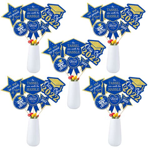 Buy 30pcs 2022 Graduation Party Centerpieces Sticks Blue Graduation