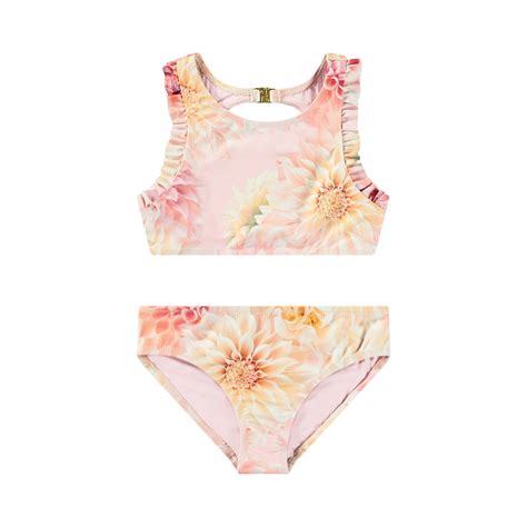 Molo Girls Pink Dahila Nia Bikini Pumpkin And Bean