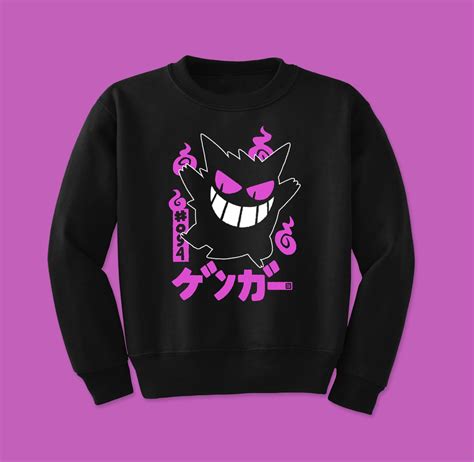 Shiny Pokemon Gengar Crew Neck Sweatshirt Shiny Gengar