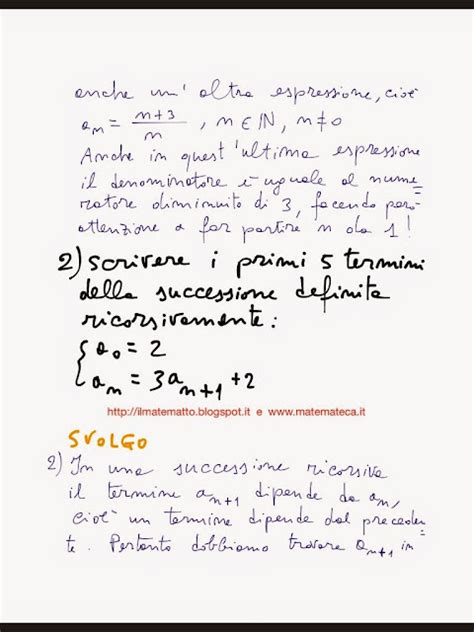 Matematica Esercizi Svolti Esercizi Svolti Sulle Successioni Numeriche