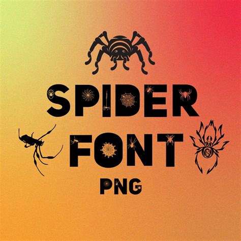 Spider Font Alphabet With Spiders Spider Letters As Png Etsy