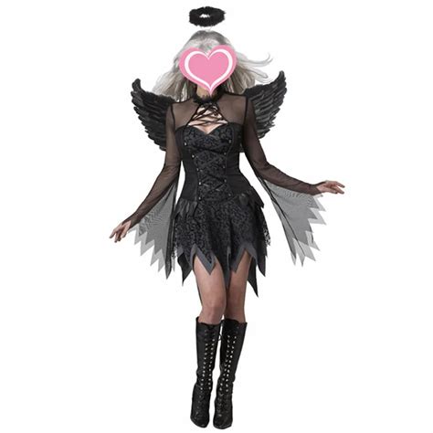 Halloween Costume Dark Angel Costume For Women Fancy Dress Black Angel