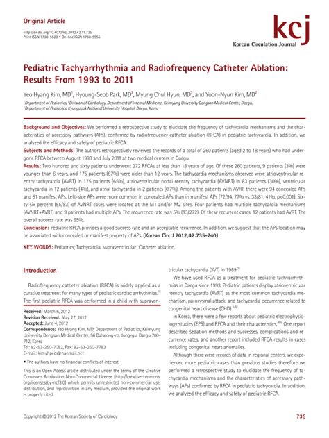 PDF Pediatric Tachyarrhythmia And Radiofrequency Catheter Ablation