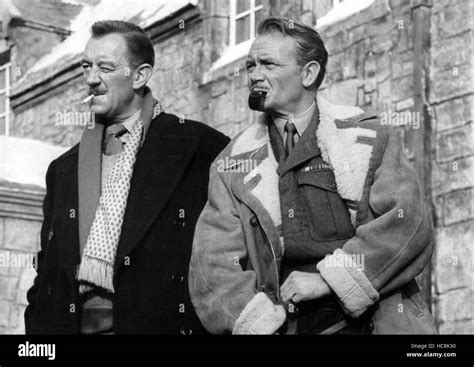 Tunes Of Glory Alec Guinness John Mills On Set 1960 Stock Photo Alamy