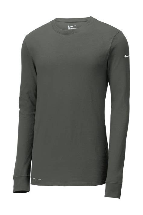 Nike Dri Fit Cottonpoly Long Sleeve Tee Emb3