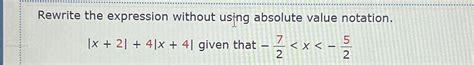 Solved Rewrite The Expression Without Using Absolute Value