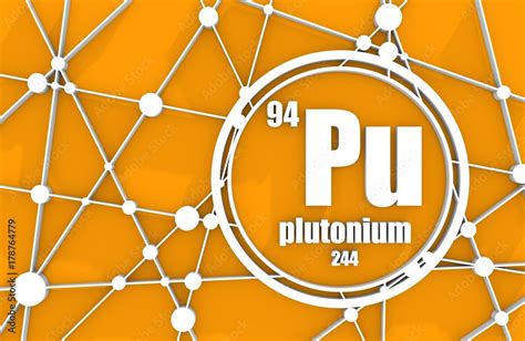 Plutonium Chemical Element Sign With Atomic Number And Atomic Weight