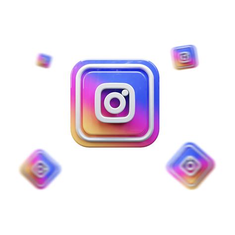 social médias icône 3d illustration instagram social médias 3d bouton