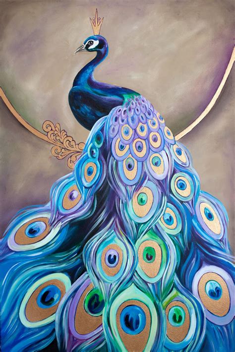 Pfau Malerei Von Inna Bagaeva Peacock Painting Peacock Art Peacock