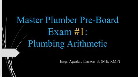 Master Plumber Pre Board Exam 1 Plumbing Arithmetic YouTube