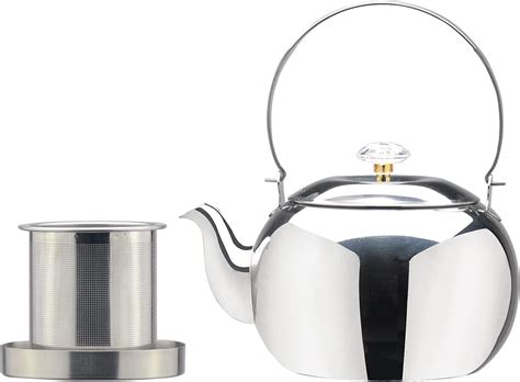 Amazon Sanqiahome Ml Stainless Steel Teapot With Infuser Teapots