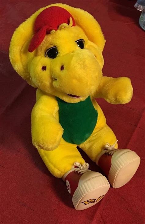 Vintage Barney Character BJ plush 13" yellow Dinosaur - Vinyl Sneakers NICE | #1814195280