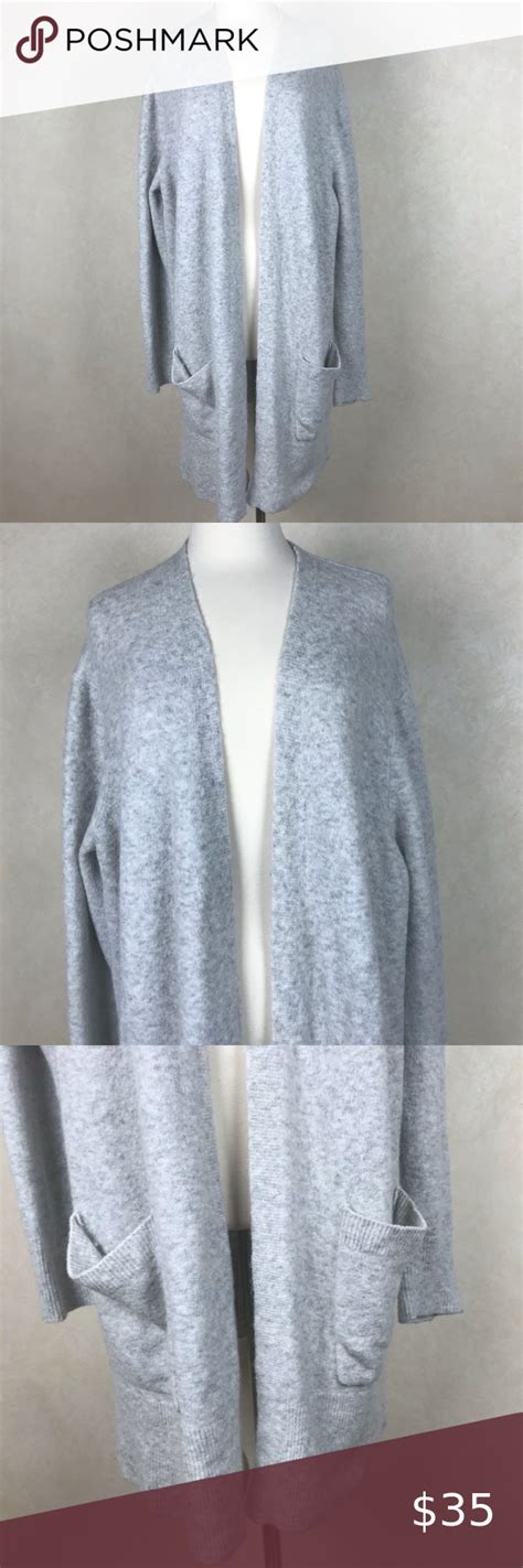 Madewell Kent Light Gray Open Front Cardigan Xl Light Gray Open Front