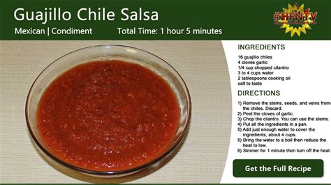 Mexican Guajillo Chile Salsa Hispanic Food Network