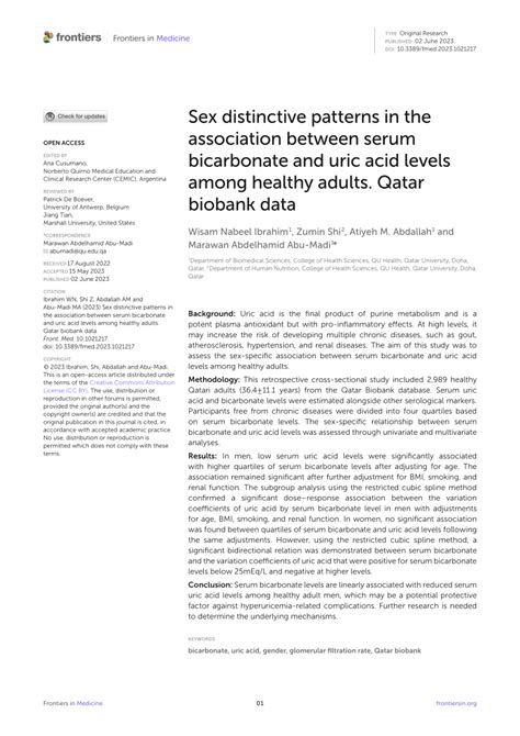 Pdf Sex Distinctive Patterns In The Association Between Serum