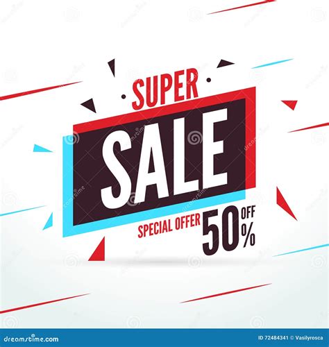 Super Sale Special Offer 50 Off Discount Baner Vector Promotion