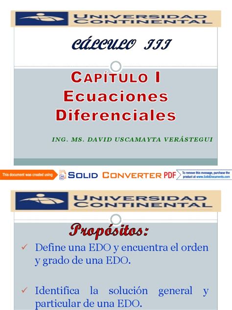 PDF 01 Ecuaciones Diferenciales InTRODUCCION Modo De Compatibilidad