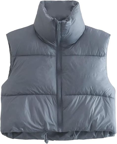 KEOMUD Women S Winter Crop Vest Lightweight Sleeveless Warm Outerwear