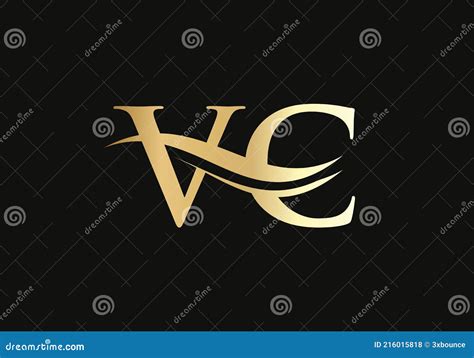 Initial Gold Letter Vc Logo Design Vc Logo Design With Modern Trendy