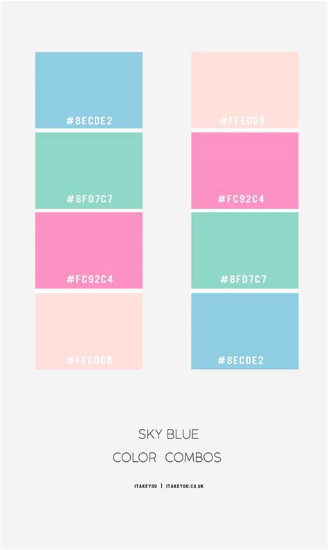 Sky Blue Color Combos | Sky Blue and Pink Color schemes