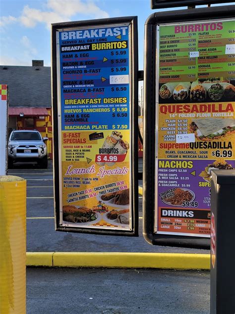 Menu at Memo's Mexican Restaurant, Everett