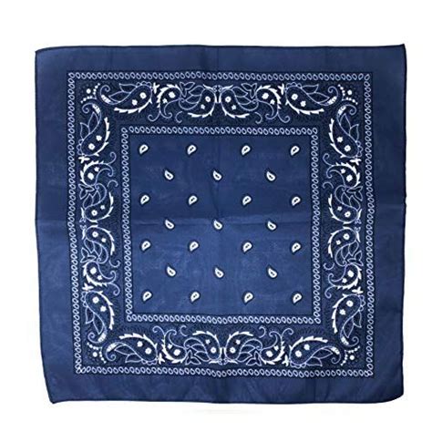 12 Piece Blue Western Bandanas 20x20 Inch Cowboy Wester