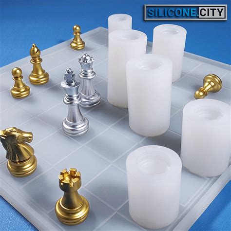 Pcs Chess Board Chess Piece Silicone Resin Mold Chess Board Etsy